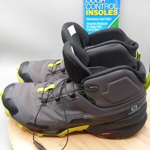 Salomon Boots Men 10.5 Gray Crosshike Mid GTX Gore-Tex Hiking 411186 Flaw